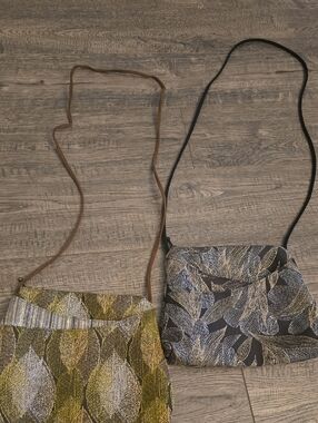 Maruca Sparrow Woven Pattern Crossbody Bags (2)- Olive Green & Black